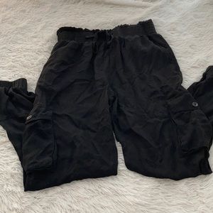 Black flowy cargo pants